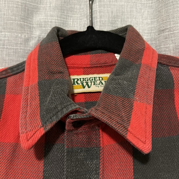 Men’s Vintage Cotton Flannel-Sz M-Red&Black Buffalo Plaid - Picture 5 of 15